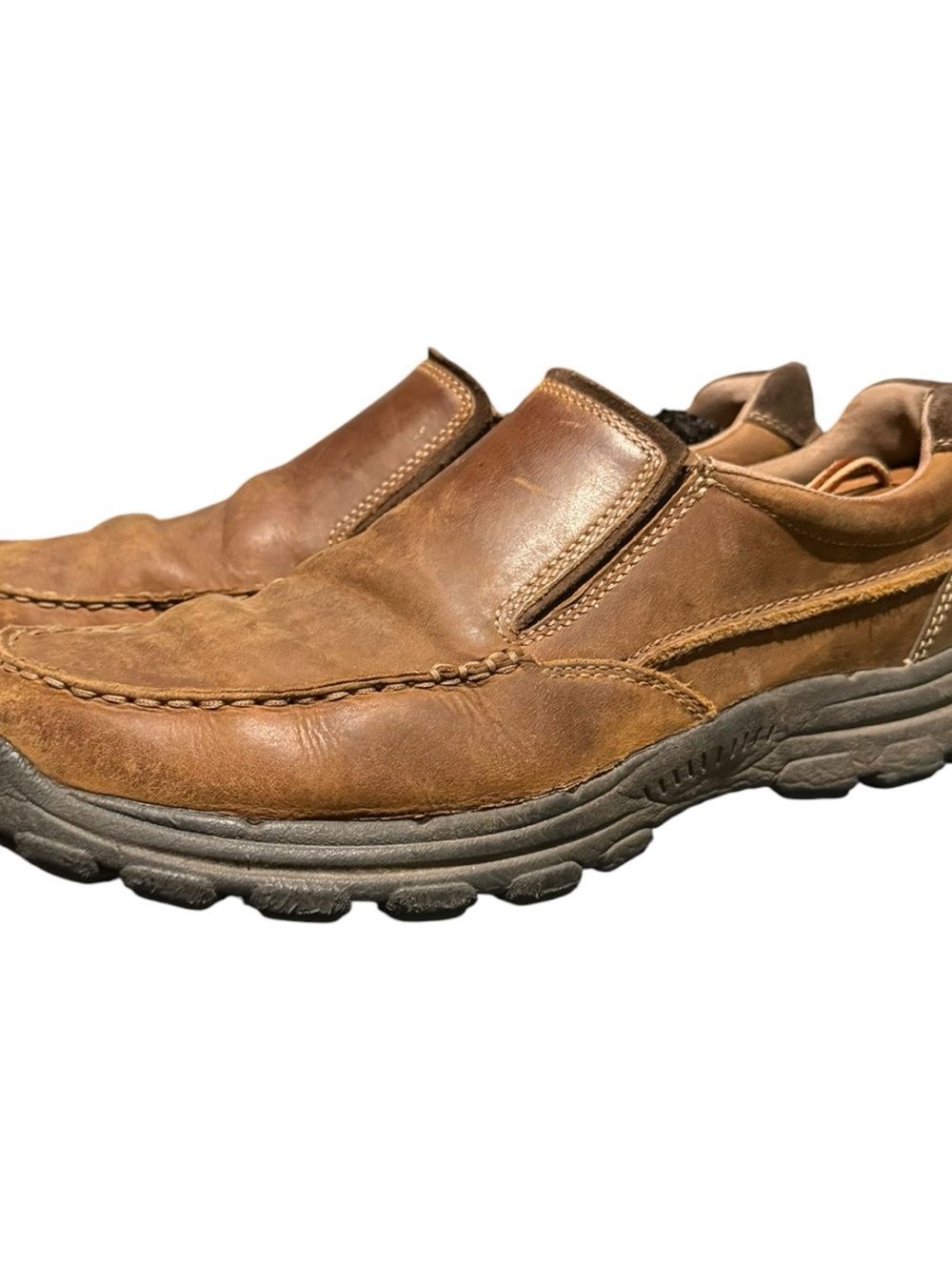 Skechers Braver Rayland Relaxed Fit Slip On Loafers Mens 11 Brown Leather 64502